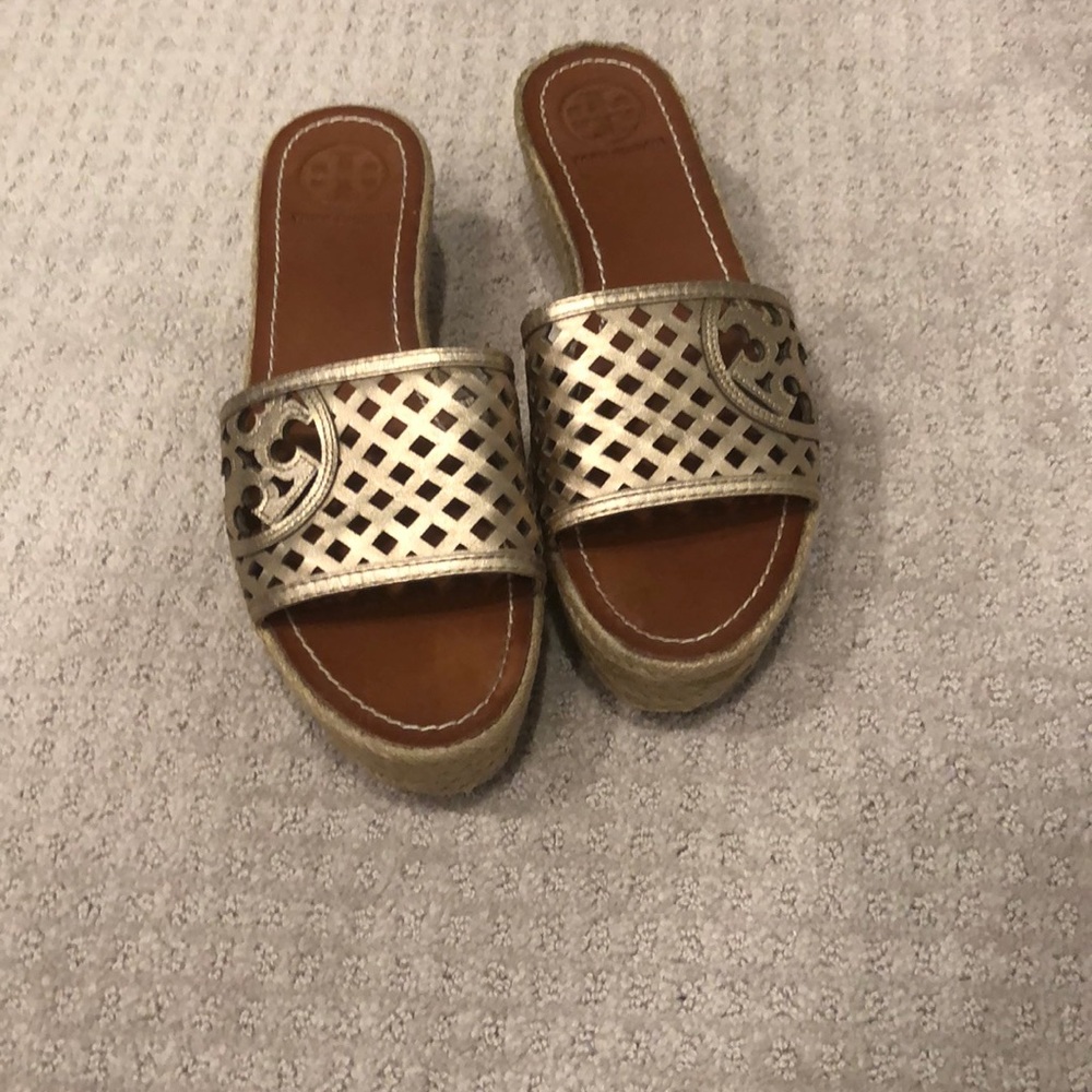 Tory Burch gold sandals